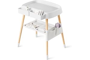 OBEE ODEE Portable Baby Changing Table Dresser Waterproof Diaper Changing Table Pads Height Adjustable Baby Changing Station for Infant and Newborn(White)