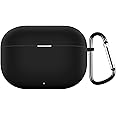 USTIYA Case for Realme Buds T300 / T310 Protective Silicone Case with Keychain Cover (Black)