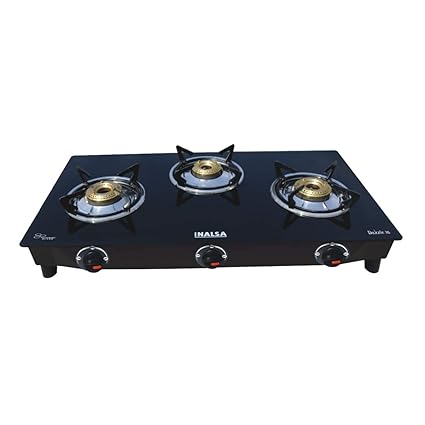 Inalsa Dazzle 3 Burner Cooktop, Black