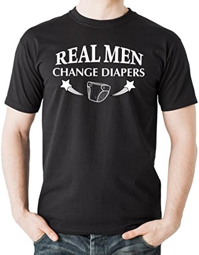 Real Men Change Diapers T-shirt Dad Maternity Tee Shirt 5XL Black