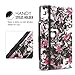 MoKo Case for All-New Amazon Fire HD 10 Tablet (7th Generation, 2017 Release) - Slim Folding Stand Cover with Auto Wake / Sleep for Fire HD 10.1 Inch Tablet, Black & Pink Flower