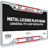 Desert Cactus Atletico Madrid License Plate Frame Atleti de Madrid Spanish Football Soccer Car Tag Holder for Front or Back of Car Officially Licensed Metal (Frame - Design E)