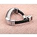 bayite Leather Bands Compatible with Fitbit Alta and Alta HR, Adjustable Metal Buckle Leather Wristband, Cord Braided Black Small 5.5