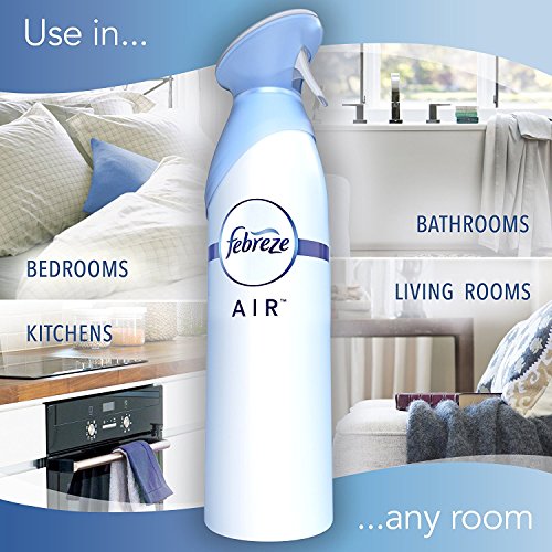Febreze Air Mist Air Freshener Spray, Odor-Fighting Room Spray, Air Fresheners for Home and Bathroom and Kitchen, Aerosol Can, Heavy Duty Crisp Clean Scent, 8.8oz, 6 Count