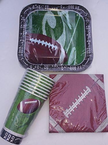 Football Theme Paper Plates Napkins and Cups by Party!