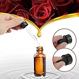 Yesker Amber Glass Bottles Essential Oils Glass Eye Dropper 30 ml (1oz) Essential Oils, Chemistry Lab Chemicals, Colognes & Perfumes- Pack of 6