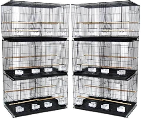 Small Breeding Cages With Divider Pack of 6 24 x 16 x 16"H inches Black 976