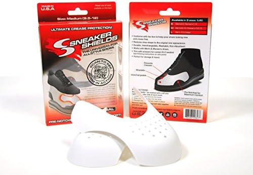 9 Pack - Sneaker Shields - Sneaker Protector Toe Box Decreaser, Anti Crease Wearable Inserts for Shoes - Keep Your Kicks Crease Free - Pre Notched Universal (Medium (Men's 9.5-12 / Women's 10.5-13))