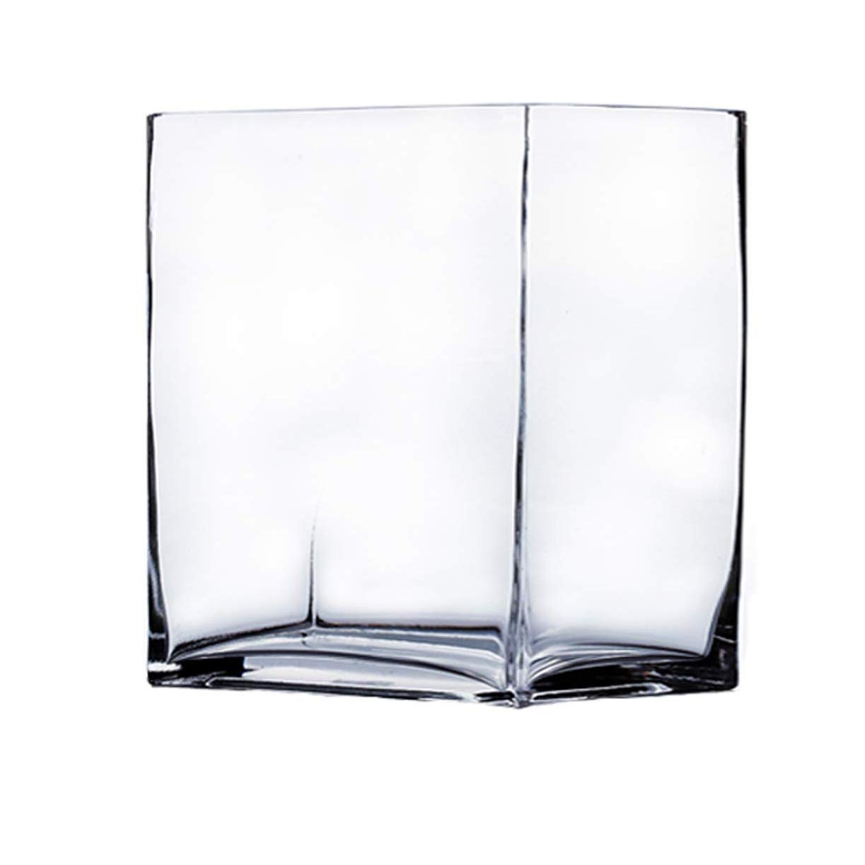 WGV Glass Rectangle Block Vase, Width x Length 3" x 4", Height 5",Clear Floral Planter Container Votive Candle Holder Wedding Party Event, Home Office Decor 1 Piece