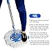 MASTERTOP Mop Bucket with Wringer Set - Floor Mop, Spin Mop with 2 Wheel Easy Move, Stainless Steel Longe Mop Handle, 5 Microfiber Replacement Head Refills, 1 Floor Brush Mop Head