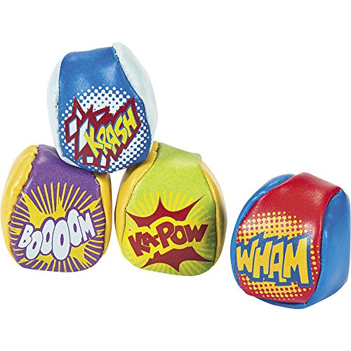 Fun Express Vinyl Action-Packed Superhero Kick Balls - 12 Pieces