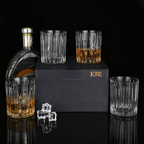Whiskygläser, altmodisch, Kristall, 340 ml, 4 Stück, Rocks Barware zum Trinken von Bourbon, Scotch Whisky, Cocktails… – Bild 6