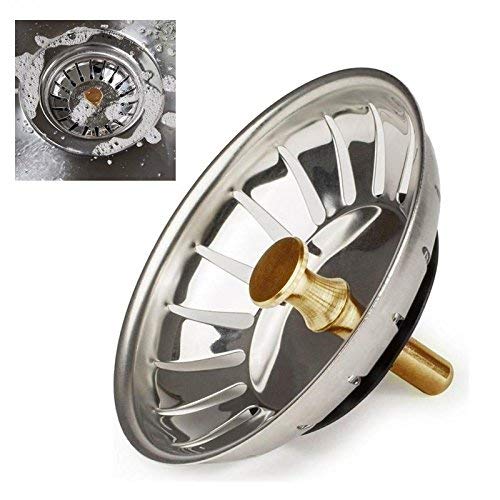 Bathroom Kitchen Sink Replacement Drain Waste Plug Basin Strainer Drainer (78mm, Pack of 1)