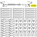 Blika 25 Pack Heavy Duty T316 Stainless Steel Cable Railing Kits for Wood Posts, DIY Balustrade Kit with Left & Right Hand Thread Lag Screws