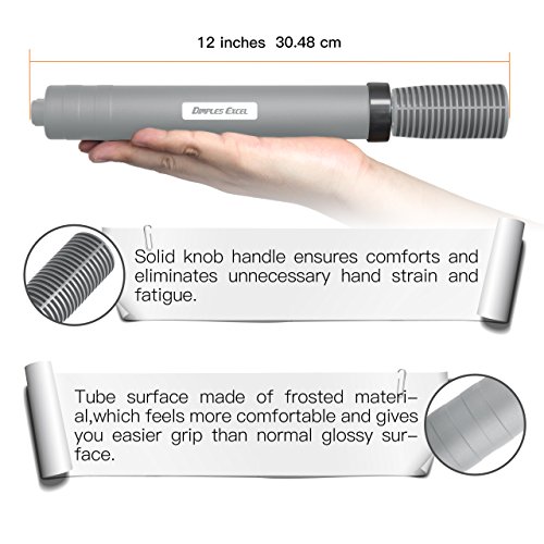 DIMPLES EXCEL 12'' Dual Action Ball Pump for Soccer Basketball Football Volleyball Water Polo ball, Needles and Nozzles Included (Gray) - Thumbnail 2