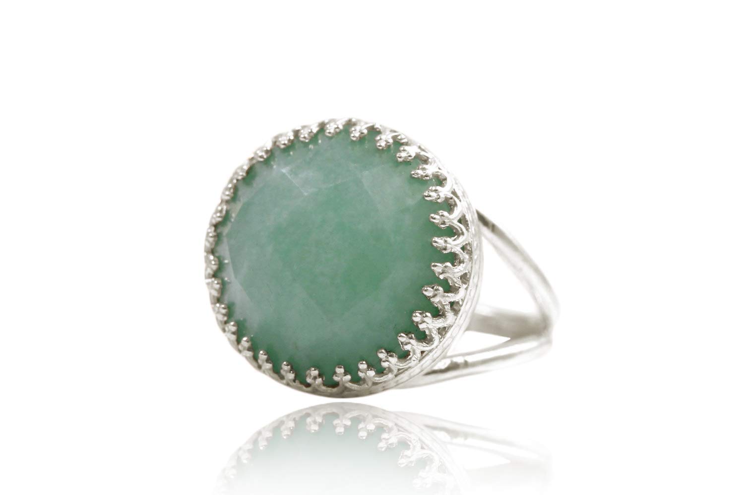 Gemini Birthstone Jewelry Ring by Anemone Jewelry 16mm Amazonite in