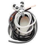 Mziart DIY Spiral Wire Cable Protectors / Cable Wrap / Wire Organizer / Cord Manager for Apple iPhone iPad USB Lightning Cable and most of Charging Data Cable / Earphone Cords (Black Panda)