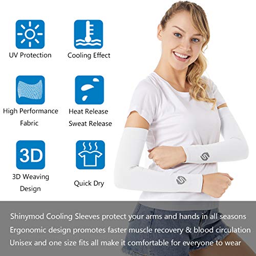 SHINYMOD-Cooling-Sun-Sleeves-2018-Newest-Upgraded-Version-1-Pair-3-Pairs-UV-Protection-Sunblock-Arm-Tattoo-Cover-Sleeves-Men-Women-Cycling-Driving-Golf-Running-1-Pair-Black