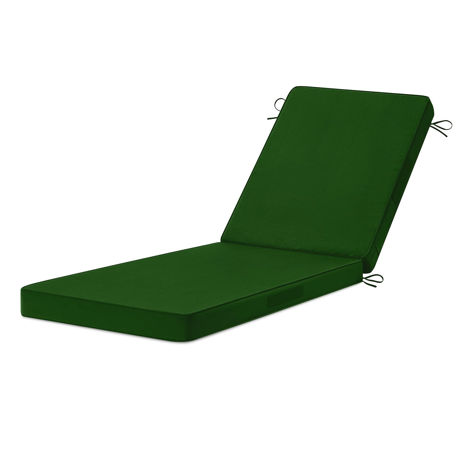 Photo 1 of HOMELYSIAN Chaise Lounge Cushions Outdoor, 72"x21"x3" Triple-Waterproof Outdoor Chair Cushion with Removable Cover, 4 Adjustable Ties Lounge Chair Cushions for Outdoor Furniture, Forest Green