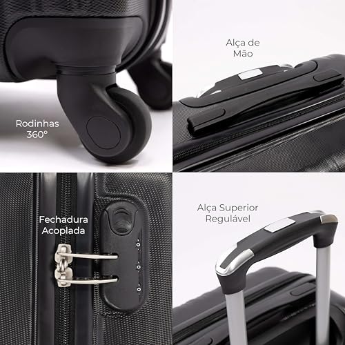 Mala de bordo 10kg Pequena Londres Swiss Move Preto