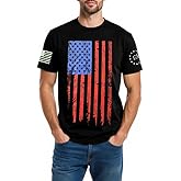 Ohokama USA Flag Red White Blue Star Stripes 4th of July Indepence Day Patriotic T-Shirt Size M L XL XXL 3XL