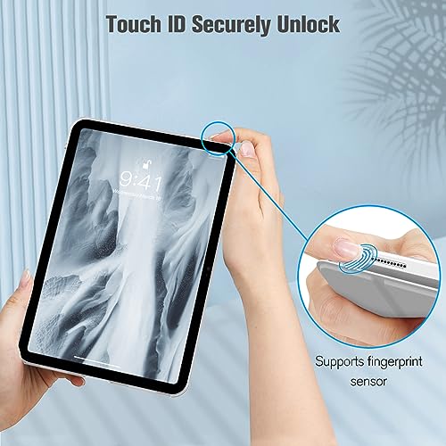 FINTIE Case for iPad A16 11th Gen 11 Inch 2025 and 10th Gen 10.9 Inch 2022 | Ultra Slim, Frosted Coloured Back Shell, Fold-back Stand, Auto Wake Sleep, for School or Office, Silver