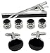 LINC Fashion- Dressy Silver Cufflinks and Tuxedo Studs set with a Tie Bar in a Nice Gift Box!