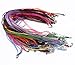 BIHRTC 50 Pcs 17 Inches Assorted Color Organza Ribbon Waxen Cord Necklace Strap with Lobster Clasp Extension Chain for DIY Jewelry Making