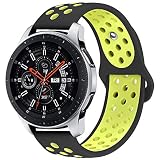 KADES Galaxy Watch 46mm Bands, Gear S3 Bands, 22mm Universal Replacement Strap with Quick Release Pin Compatible for TicWatch Pro, Amazfit Stratos Smart Watch (Black Yellow)