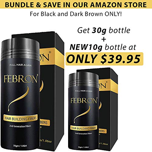 FEBRON Hair Fibers For Thinning Hair DARK BROWN For Women & Men Hair Loss Concealer Hair Powder
