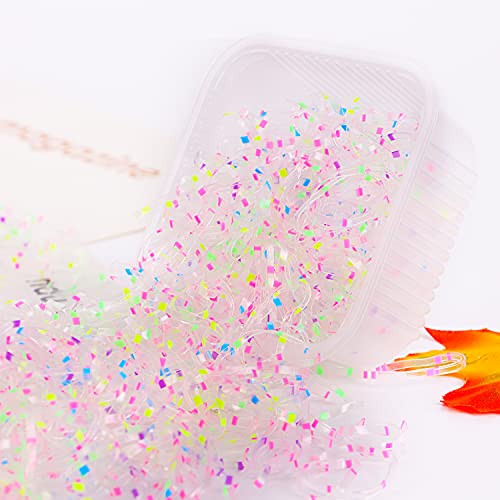 Colourful Clear Elastic Hair Bands, 1000pcs Disposable Elastic Hair Ties Non-slip Rubber Hair Bands, MAZBFF Ponytail Holders Hair Styling Accessories Tools Soft Hair Elastics Ties Bands
