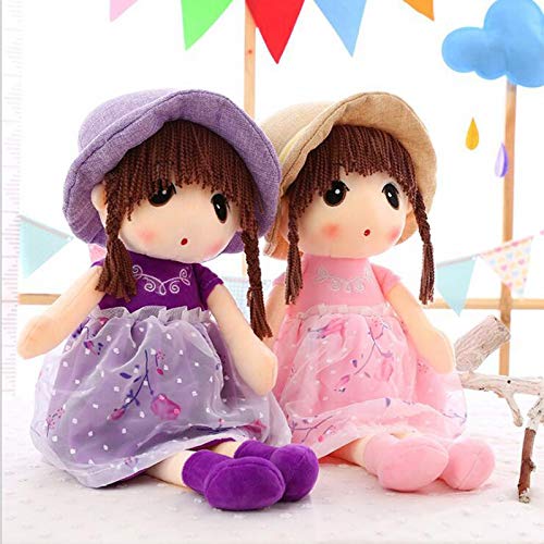 Sweetheart Soft Baby Doll Girl, Plush Stuffed Toy with Hat Skirt Plush Toy Baby Girls Sleeping Partner Doll Birthday Gift, 45cm