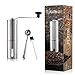 Stainless Steel Manual Coffee Grinder W/Ceramic Burr for Perfect Coffee Every Time - Quiet and Easy to Use, Perfect for Travel/Home - W/FREE Brush, Spoon, Pouch and E-book by PlatinHome