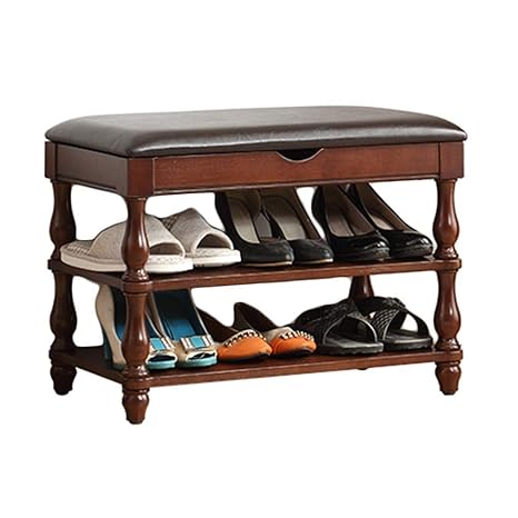 Ljfymx Small Shoe Rack Shoe Stool Wooden Shoe Cabinet Waterproof