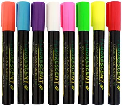 Chalk Markers for Chalkboard by Tuoro (Reversible Tip, Neon) - Erasable Dustless Water-Based Non-Toxic Liquid Wet Erase Pens