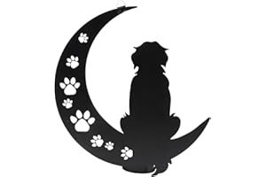 VZVXCC Dog Metal Wall Art Outdoor Decor- 12" Black Metal Wall Sculpture Statues Wall Art Hanging Decoration,Dog Lover Gift fo