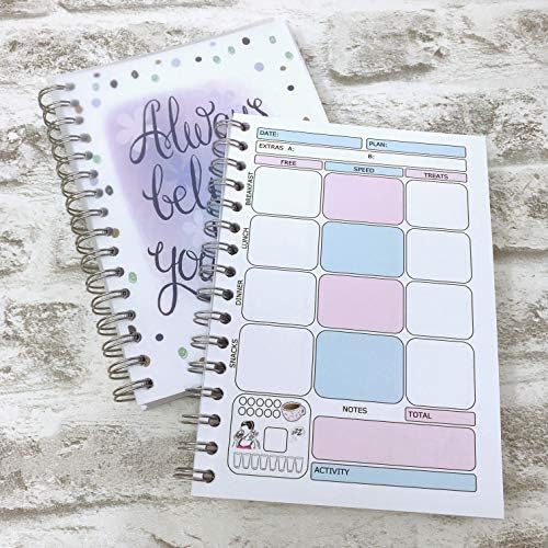 13 wk Food Diary Diet Journal Slimming World Compatible Planner Tracker Notebook - Book 6 - Always believe in BLUE - 13 week duration