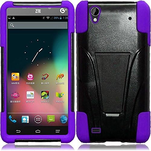 ZTE Quartz Z797c (Straight Talk, Tracfone , Net 10) Case, C-cover ZTE Quartz Z797c Premium Durable Rugged Shell Hybrid Protective Phone Case Cover with Built in Kickstand (PURPLE)