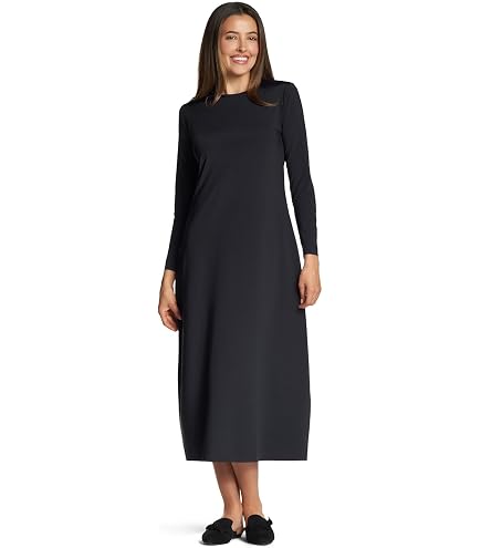 black long sleeve slip dress MeMoi Women's Bonded Silky-Smooth 38