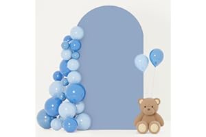 FOTSHARER Dusty Blue Arch Cover 3.3x6.6 FT Wedding Arch Cover Spandex Fitted Wedding Arch Stand Covers for Arch Backdrop Stand Round Top Chiara Backdrop Cover for Bridal Baby Shower Party Decoration