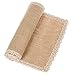 Ling's moment Burlap Cream Lace Jute Table Runner Rustic Country Wedding Decoration Farmhouse Decor Kitchen Table Cover 12x72 Inch