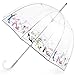 Totes Signature Clear Bubble, Rain & Windproof Umbrella - Perfect for Weddings, Travel and Outdoor Events - Curved Handle with Deluxe Finish, in Transparent or Colorful Design Options