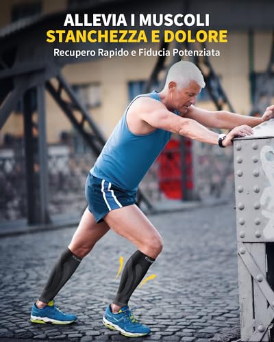 CAMBIVO 2 Pairs Compression Calf Compression Socks for Running, Fitness, Sports, Football, Cycling, Circulation, Varicose Veins