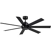Fanimation Pendry 7 Blade Indoor/Outdoor Ceiling Fan 56 Inch Wide with Black Finish and Black Blades