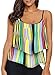 Deralove Women's Stripe Ruffled Tankini Tops Layered Swimwear (No Bottoms,S-3XL)