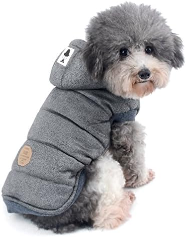 Ranphy Winter Padded Dog Vest Coat Hoodies Cat Puppy Cold Weather Coats Jacket for Small Dog Under 20lbs (Size Runs Small One to Two Size Than US Size)