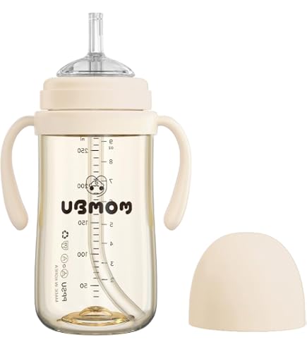Ubmom ストローカップ PPSU 280ml ピンク Amazon.com : UBMOM No-spill, Backflow prevention Sippy Cup with