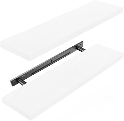 STOREMIC Floating Shelves White 60 cm Set of 2 Easy Install Modern Wall Shelf