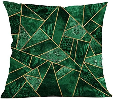 Quistal Pillow Case Home Decor Geometric Throw Pillowcase Cotton Linen Sofa Couch Chair Waist Cushion Cover Decorative Insert Not Included (E)
