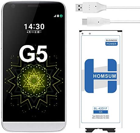 LG G5 Battery, HOMSUM 2800mAh (BL-42D1F) Battery Replacement with Special Charging Cable for LG G5 - US992 VS987 H820 H830 LS992 H850 H858 [18-Month Warranty]